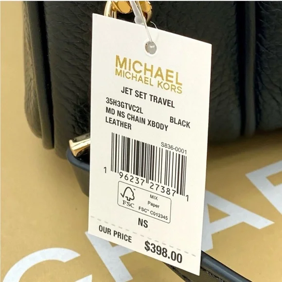 Michael Kors Jet Set Travel Medium Crossbody Bag Black - Picture 13 of 13